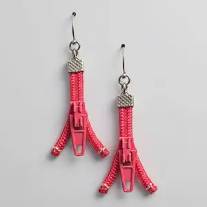 Zipper Earrings | Split Decision No.3 | Zip & Split Collection - Pink Pressure
