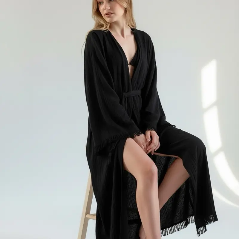 cotton kimono dressing gown - TikTok Shop