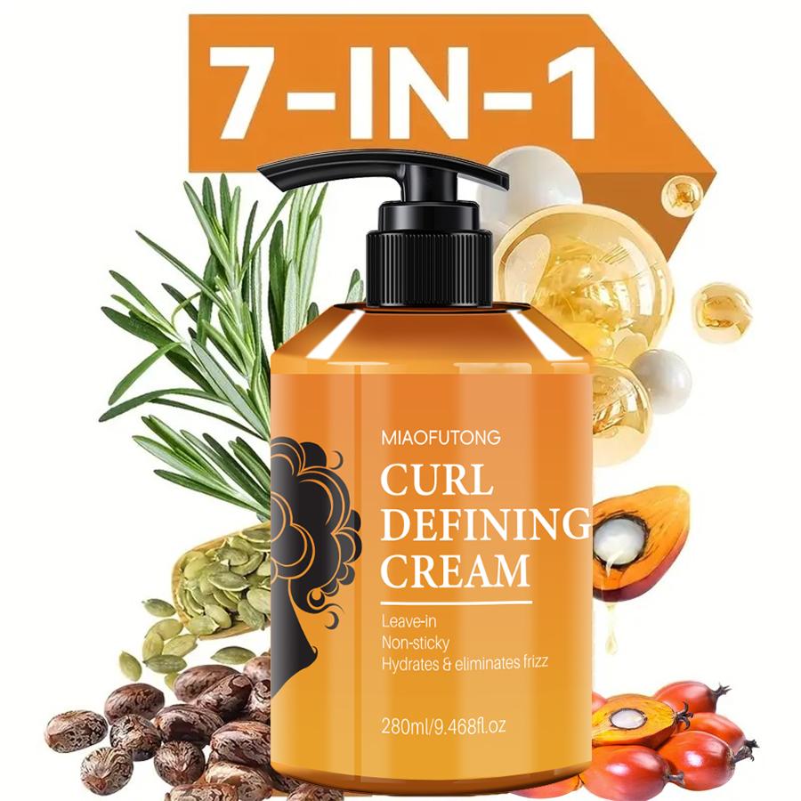 7-in-1 Curl Cream – Moisturizing and Nourishing Formula that Defines Natural Curls, Reduces Frizz, Softens Dry Hair, Enhances Shine and Elasticity, Easy Styling for Smooth and Manageable Curls, Suitable for Men and Women