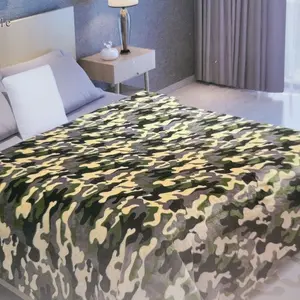 CAMOUFLAGE King Oversized Blanket Soft and Warm Nap Funny 100% Polyester Microfiber Machine Washable 82x90 Tumble Dry Low Heat