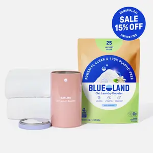 Blueland Oxi Laundry Booster, Eco-Friendly Mineral & Plant-Based Stain Remover, Color Boosting Oxi Cleaner + Storage Tin