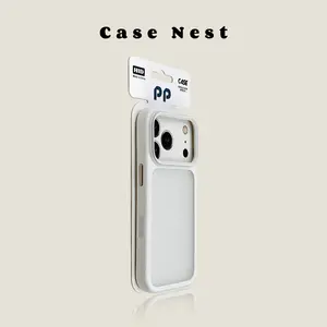White UD Frosted Matte Phone Case for iPhone 17/17 Pro Max/16 Pro/15/14/13, Skin Feel Anti-Fall, Large Cutout, Metal Buttons, Minimalist Trendy for Men and Women Air