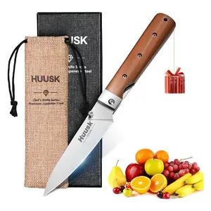 Huusk Folding Fruit Knife - Pocket Fruit Knife Portable Kitchen Knives, Good Christmas Gift for Men and Women