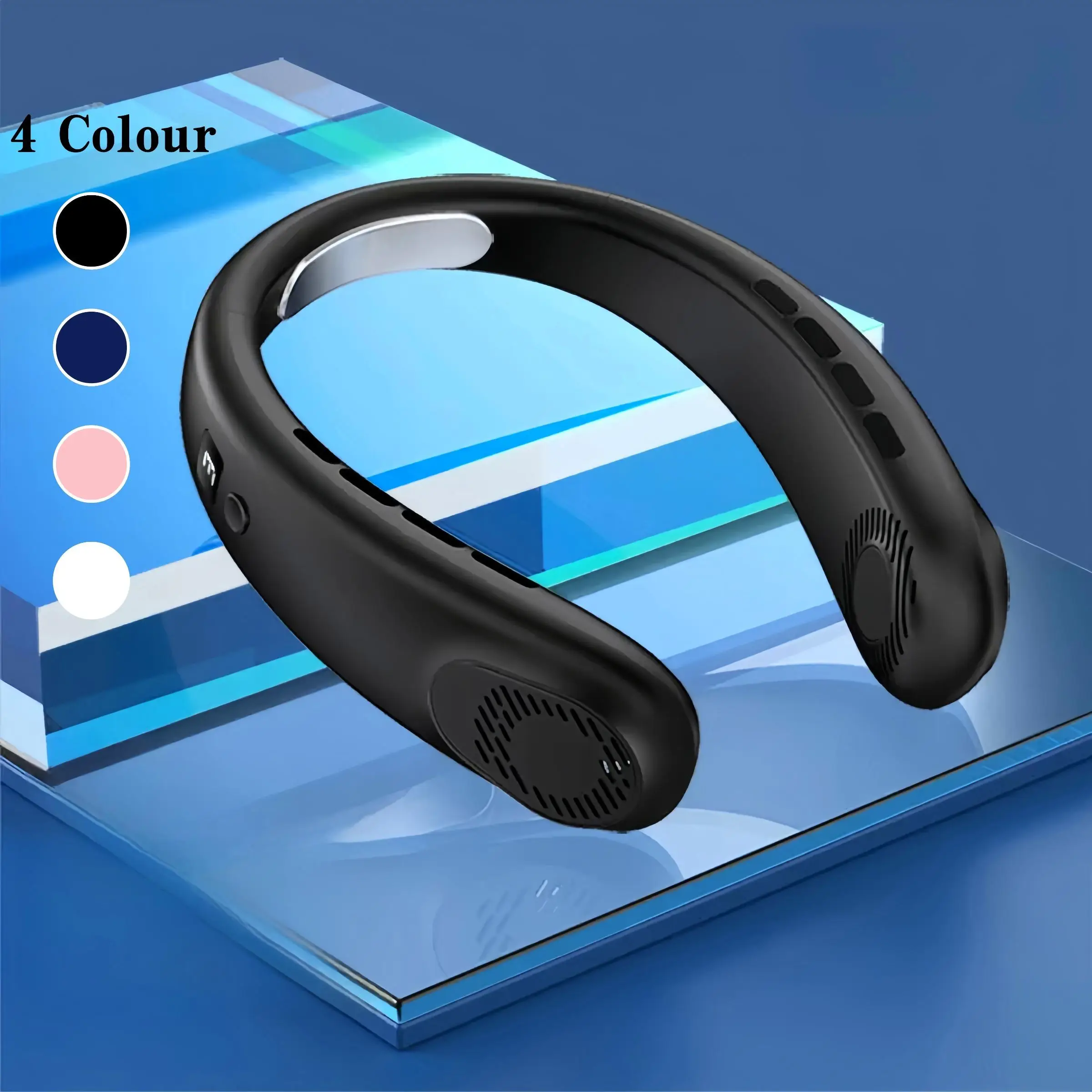 Portable Fan, USB Rechargeable Neck Fan, 5-speed Strong Wind Household Neck Cooling Fan, Mini Fans for Outdoor Sports, Travel Camping, Office Learning