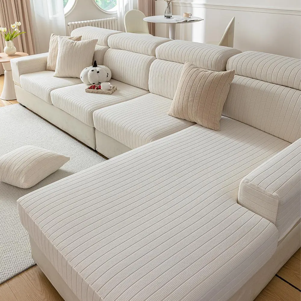Solid Color Sofa Cover, 1 Count Non-slip Sofa Slipcover, Dustproof Couch Covers, Reusable Couch Protector for Home Living Room, Home Decor, Washable Sofa Slipcover