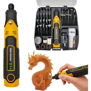 Resin Drill 3D Printed Resin Cured Sanding and Polishing Tool Kit, Mini Tepy-C Cordless Electric Rotary Sander with 58 Attachments for Drilling, Sanding and Polishing 3D Printed Resin Models