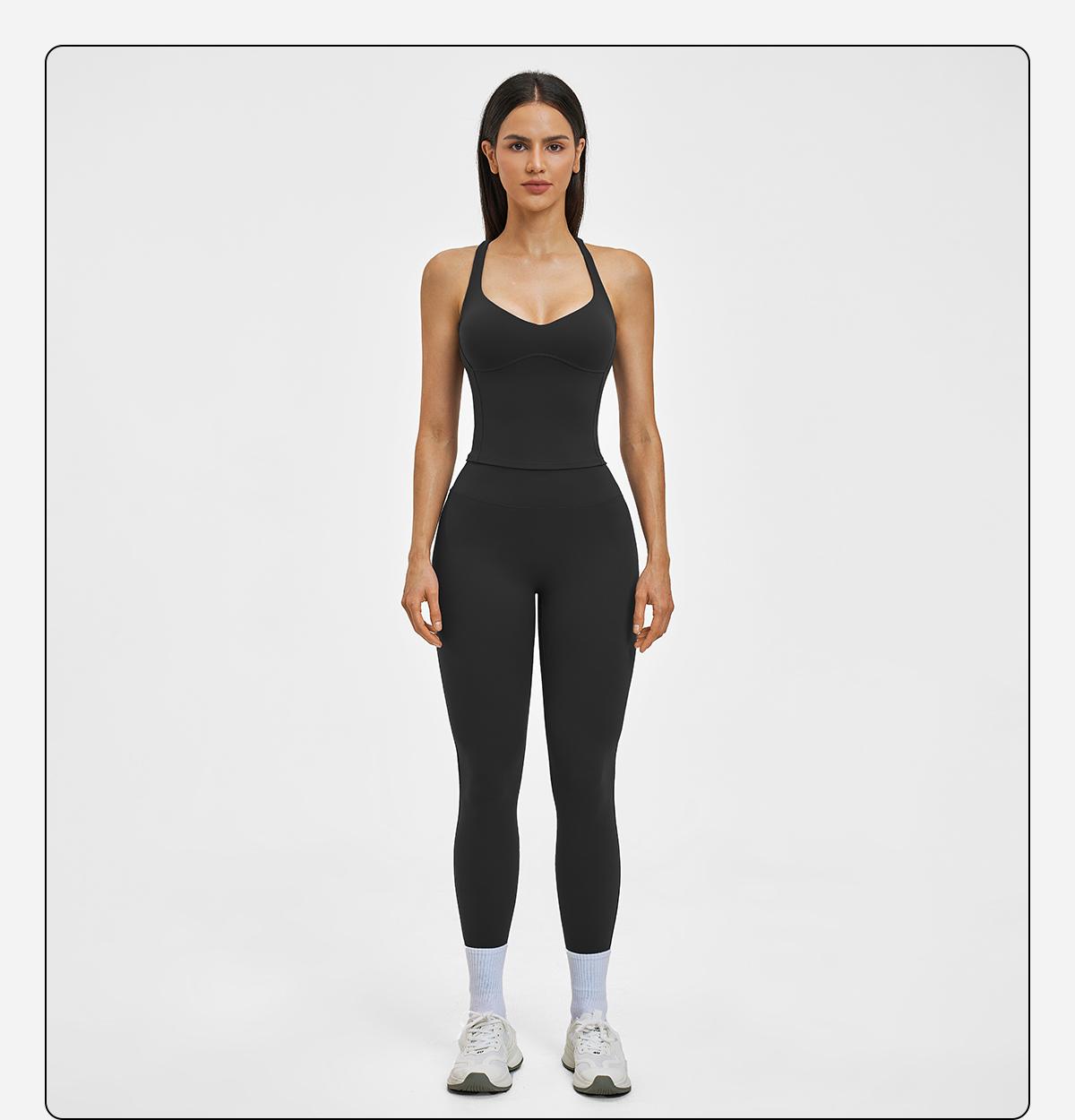 MFVIM Women’s Spring/Summer Fuzzy Sports Set – Crossback Design, Premium Feel Fitness Outfit for Outdoor Casual Running and Yoga