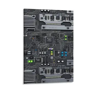 Canvas Wall Painting CPU Concept Poster Artwork Wall Decor for Living Room, Bedroom, Bathroom, Office. Circuit Board Information Technology Home Decor Canvas Poster Bedroom Decor Sports Landscape Office Room Decor Gift Frames Ornaments Artistic Decoration