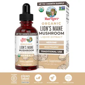 MaryRuth's Organic Lion's Mane Mushroom Liquid Drops - Up to 2 Month Supply - Nootropic - Brain Health - Non-GMO - Alcohol Free Tincture - 1 Fl Oz