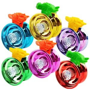 Professional Yoyo Toy Aluminum Alloy Children Beginners Yo-Yos for Gift Yo-yo Finger Protector Accessories in Pink Blue Green Yellow Purple Gold Colors