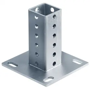 2" x 2" Square Sign  Anchor Flange Base, Square  Surface Mount Base, 1 Pack