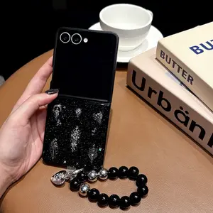 Luxury Glitter Flip Phone Case for Samsung Zflip3/4/5/6/7, Cute Design, Fun Aesthetic, Starry Holiday Gift, Star Protection Cover