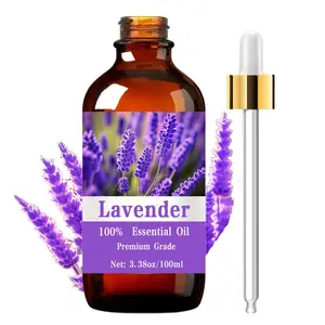 Lavender Essential Oil 100ML, Pure Perfume Grade, Hair & Skin Care, Massage, Diffuser Humidifier, Natural Scent, Long-Lasting Moisturizing