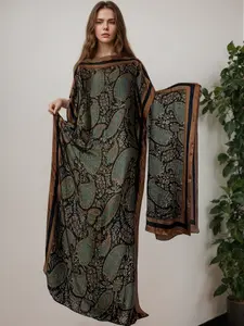 1 Dress+1 Scarf，New Scarf Dress Set for Women, Spring Autumn Winter Thin Shawl Wrap Long Scarf Necklace, Elegant Loose-Fit Woven Fabric