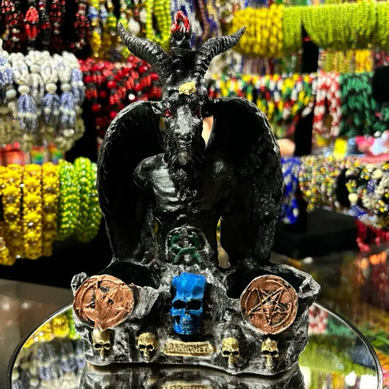 Black Devil Statue, Artistic Decorative Sculpture with Gothic Inspiration, Home Decor Ornaments for Indoor Spaces