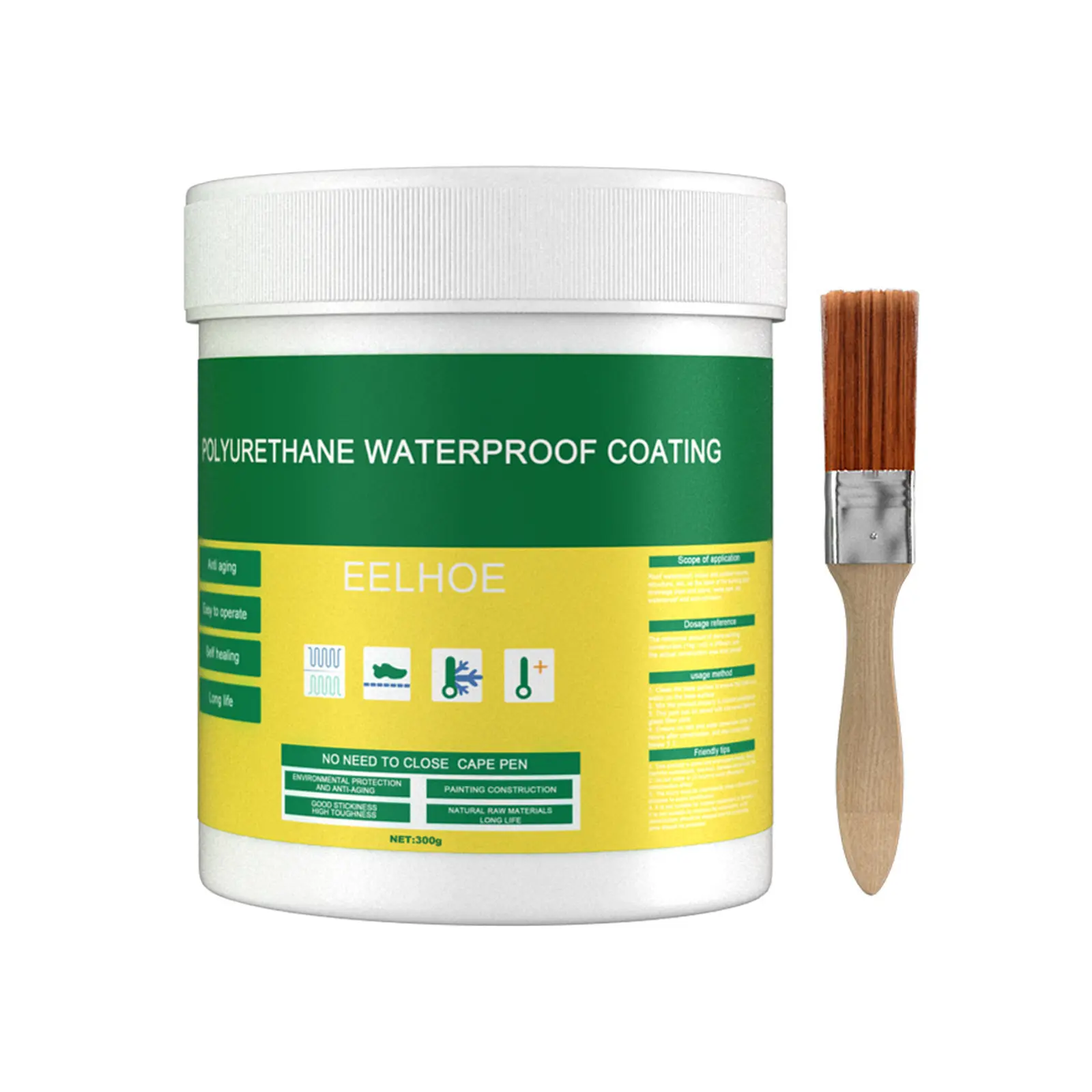 EELHOE Floor Leak-Proof And Waterproof Adhesive (300g), Exterior Wall Bathroom And Toilet Waterproofing Agent, Brick Wall Penetrating Coating