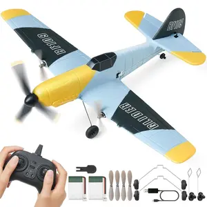 VEVOR RC Plane, 2.4GHZ 3 Channel Remote Control Airplane with 6-Axis Gyro Stabilizer, Ready to Fly Fighter Aircraft Plane Toy with 2 Batteries, Easy to Fly RC Glider for Adults Kids Beginners Boys