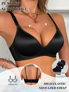 🔥 3 Pack Women's Underwear Seamless Smooth Underwire Bra, Push Up Lift Anti-Sagging Side Support, Breathable Skin-Friendly Adjustable Straps, No Gap No Spillage, Perfect for Daily Commute Home Wear & All Outfits Fit