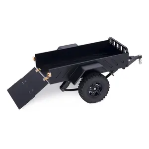 Aluminum Utility Trailer with Ball Head Tool for Small RC Crawler Car 1/18 1/24 Scale TRX4M Defender Bronco K10 SCX24 FMS FCX24
