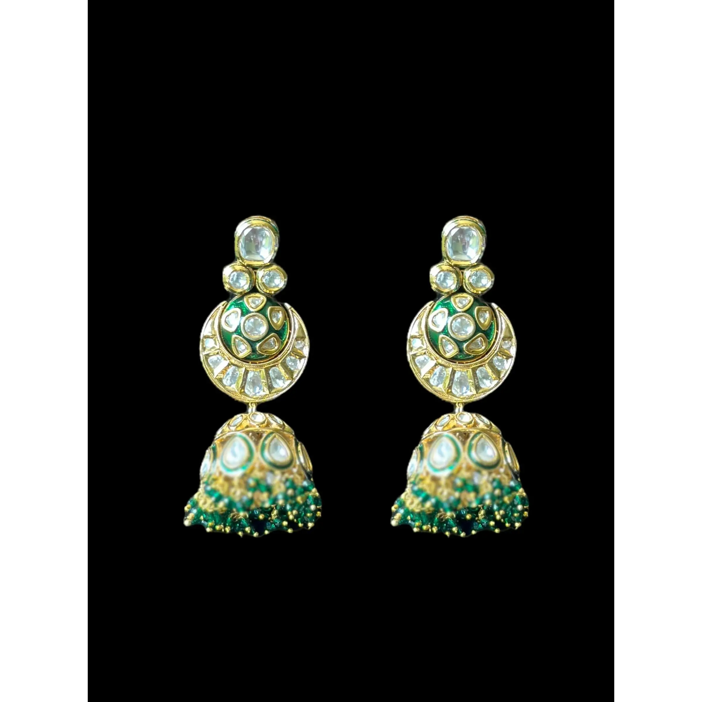 DER526 high quality kundan jhumka ( READY TO SHIP )