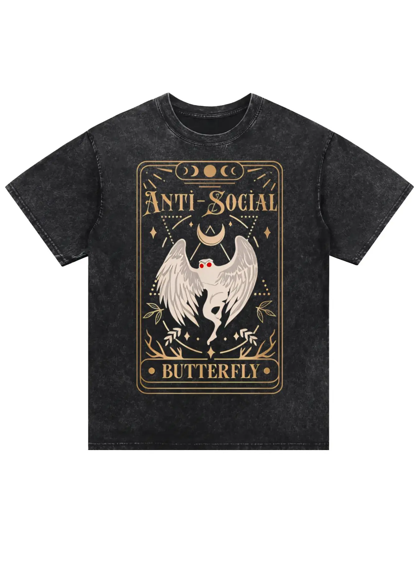 Black Anti Social Butterfly T-Shirt with Bold Graphic Print Funny Social Anxiety Humor Tee for Men and Women Trendy Casual Streetwear Top for Everyday Outfits Sarcastic Graphic Shirt for Introverts and Butterfly Lovers