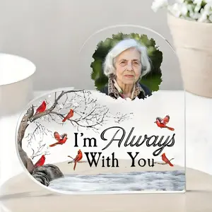 (Custom Style) Custom Acrylic Plaque I'M Always with You Personalized Photo Memorial Plaque Memorial Gifts for Loss of Mom, Dad, Bereavement Sympathy Gifts for Family Friends