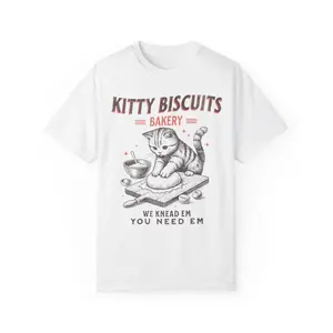 Adorable T - Shirt with "Kitty Biscuits Bakery" Design: A Purr - fect Blend of Cats and Baking Fun