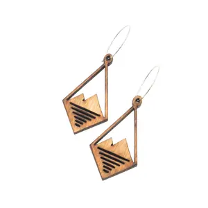 lovelevel | Natural Wood Earrings | PEAKS | Sustainable Fashion | Handmade Wooden Earrings