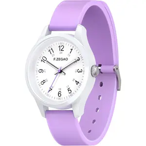 Large Dial Waterproof Watches for Women, Easy Read Simple Nurse Watch with Second Hand, Ladies Watches with Silicone Band for Swimming