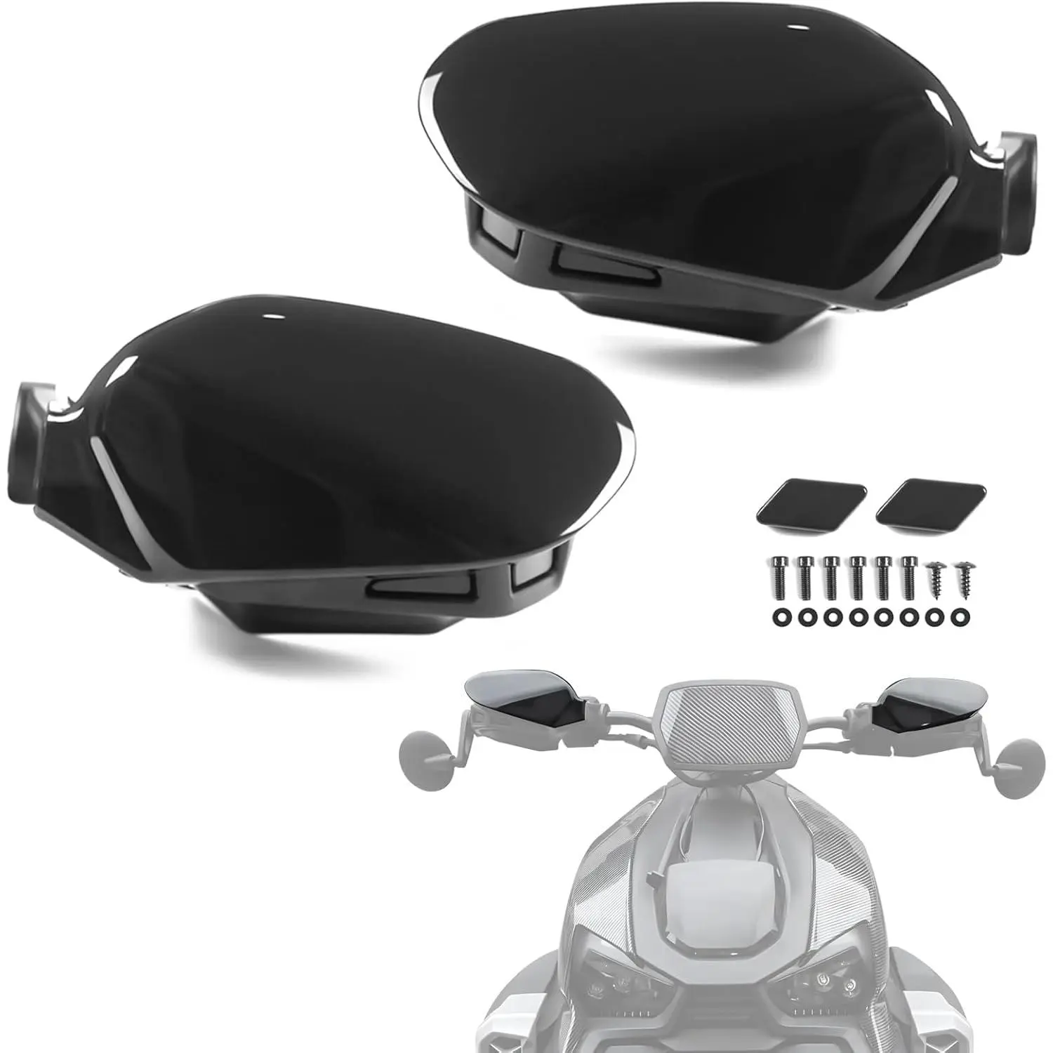 2 Pcs Premium Material Throttle Handlebar Handguards - High-Density PE Aluminum Wind Deflectors for Can-Am Ryker All Models, Easy to Install Wrap-Around Kit with Mounts, Enhanced Protection Replacement for #219400894 (Fits 600/900/Sport/Rally Edition)