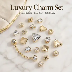 26-Piece Shoe Accessory Set, Detachable DIY Rhinestone Decorations, Garden Sandals, Slippers, and Flip-Flops, Rhinestone Shoe Charms, Sparkling Shoe Charms, Bling Shoe Charms Set