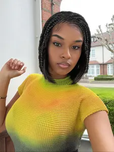 Women's Natural Style Synthetic Wig, Lace Front Weave, High Density Fiber, Handmade, Synthetic Braided Wigs, Fashionable & Versatile Hairpiece