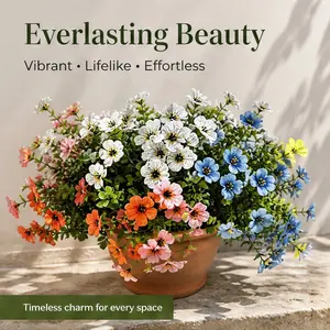 7 Bundles/pack Colorful Artificial Flowers, No Watering, Easy Maintenance, Desktop Decor for Bedroom, Living Room, Dining Room Decorative Flowers