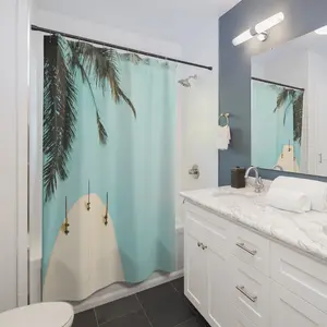 Surfer Surfboard Shower Curtain for Beach House Bathroom Decor. Beach lover gift. Surf Life home decor. Surf Shack home decor.