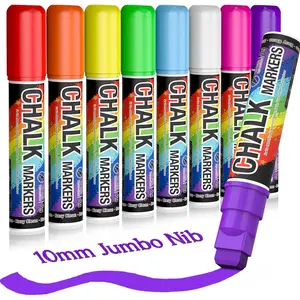 Washable Window Markers for Cars, 10mm Jumbo Liquid Chalk Pens for Art Wedding Signs, Just Married Car Decorations, Back to School Graduation Celebration, Glass Mirror Bistro Blackboard Poster