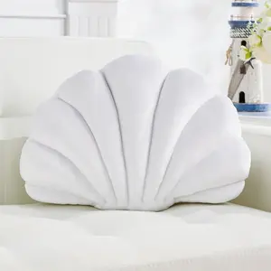 Shell Pillow,Seashell Decorative Pillow White Seashell Shaped Throw Pillows 13x10 Inch Decorative Room Decor Pillows for Couch Bed  Decor