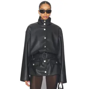 Lovers and Friends Isabela Faux Leather Jacket in Black
