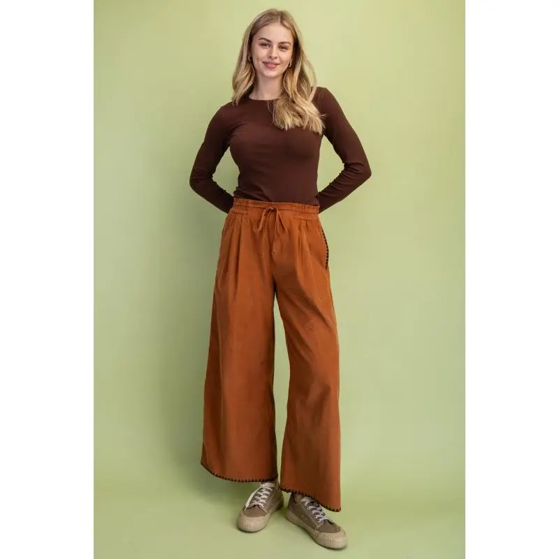 Corduroy Relaxed Fit Pants - Camel
