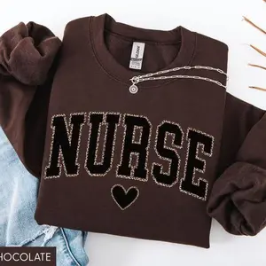 Gildan Leopard Nurse Sweatshirt, RN Nurse Crewneck, Nurse Graduation Gift, Nurse Week Appreciation Shirt, New Nurse Gift, Trendy Nurse Gift