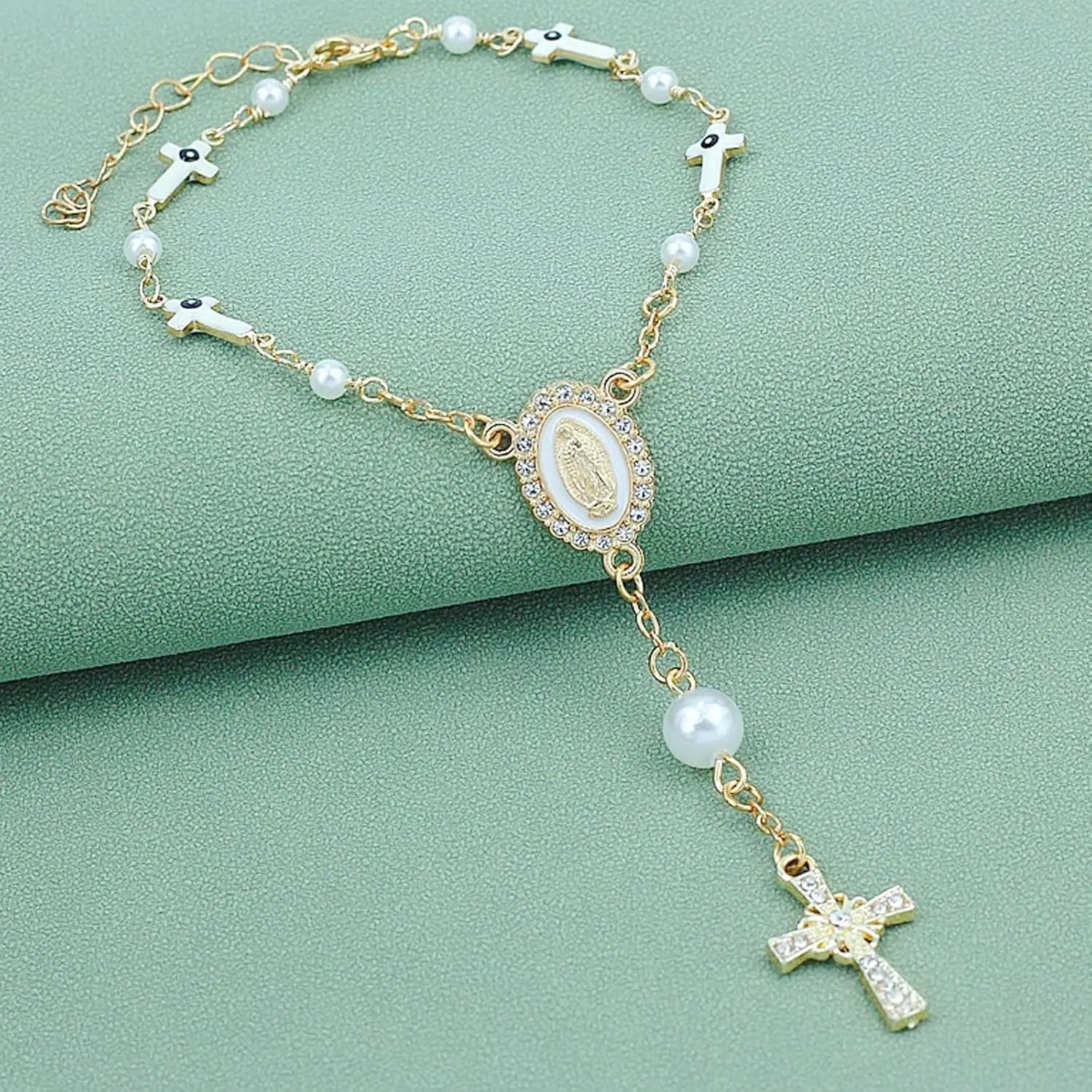 Car Rearview Mirror Cross Pendant, Car Rearview Mirror Hanging Ornament, Car Interior Decoration Accessories for Women & Men