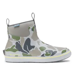 Men's Alpha Deck Boots - Seagrass Duck Camo - Regular - Waterproof Slip - On Fishing Shoes - Boating Garden Outdoor Shoes, Durable Deck Footwear Gift for Him or Dad