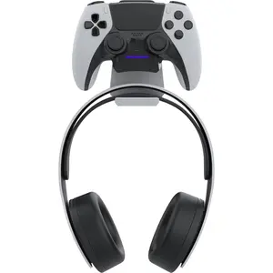 PS5 Controller Charger v2.0 Console & Wall Mount for  5 EDGE & DualSense Fast  Station Hanging Dock, Headphone Hook, LED, Overcharge Protection (PS5 White+Black)