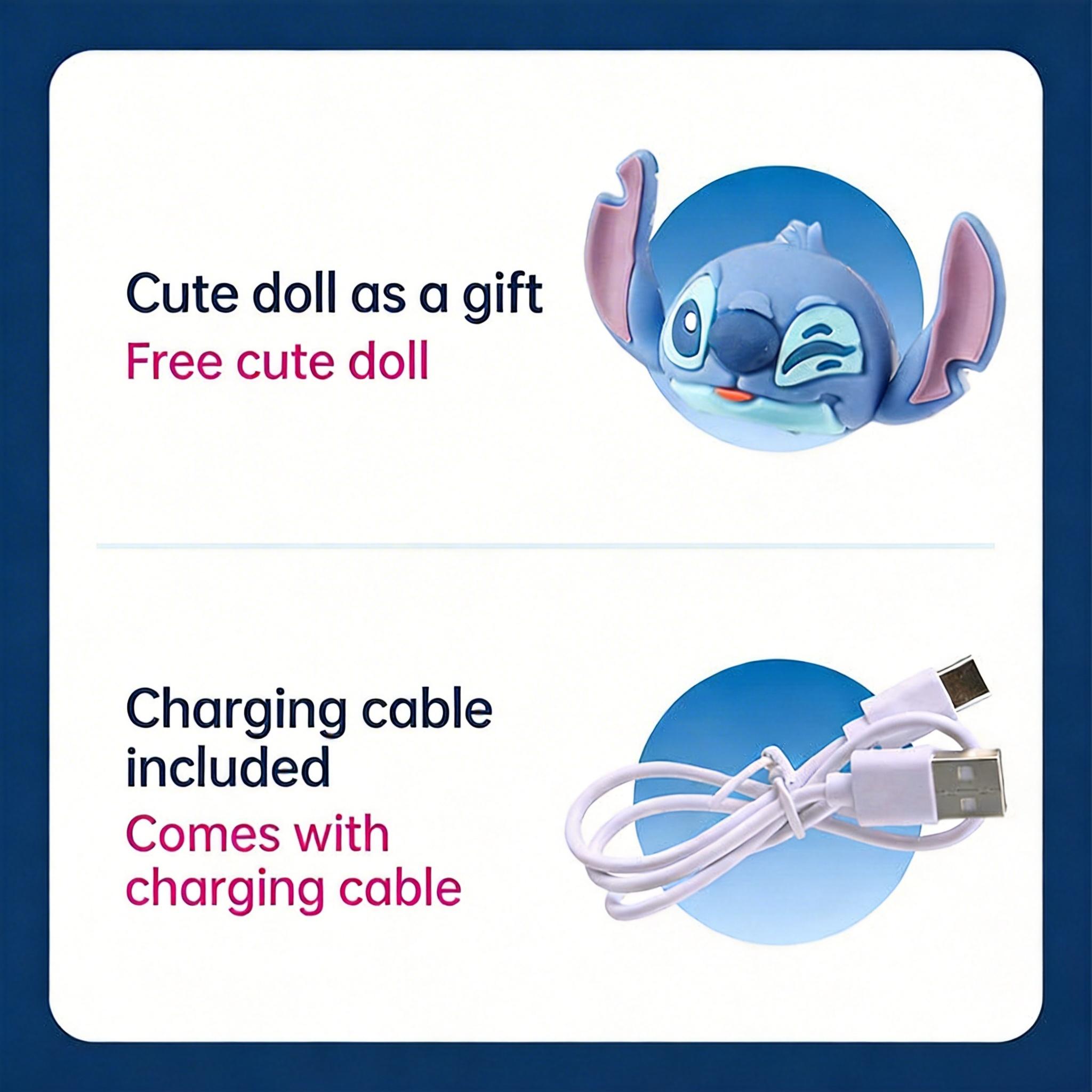 Disney Stitch Foldable Mini Fan | Quiet Portable USB Fan for Office & Student Dorm ,OfficeGadget ,CuteFan ,DormEssentials