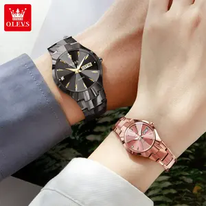High-end couple watch a pair of OLEVS genuine dual calendar luminous waterproof men and women quartz watch 8697
