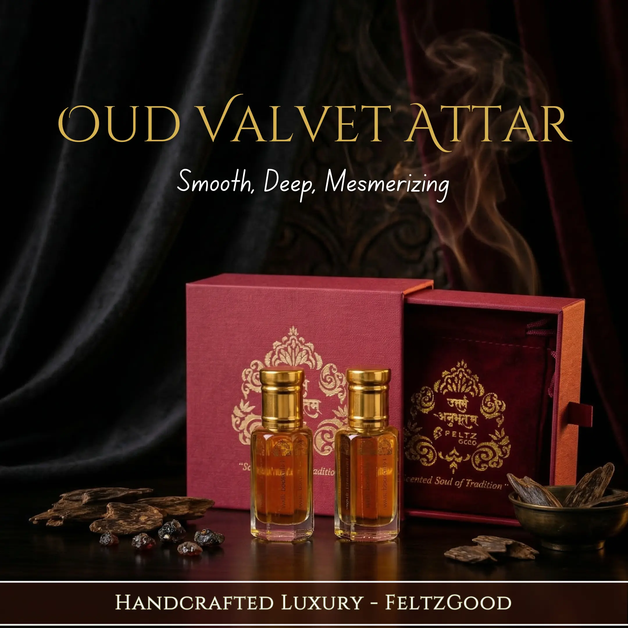 Oud Velvet Attar Perfume Oil – Handmade Kannauj Fragrance | Natural Long-Lasting Unisex Essential Oil