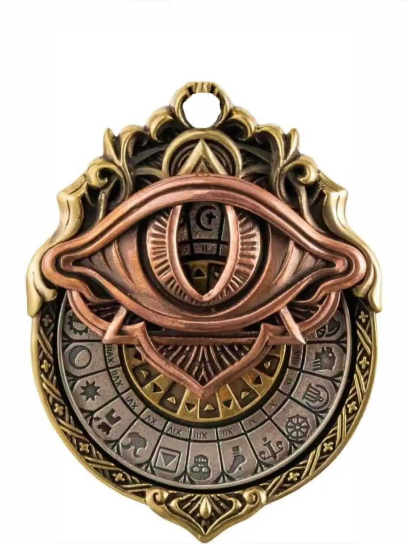 Tarot Vision Pendant - All-Seeing Eye Necklace, Tarot Card Symbol Pendant, Guide Pendant, Mystic Divination Jewelry, Inspirational Jewelry, Spiritual Guidance, Fate Insights, Smooth Rotation, Versatile Accessories, Exquisite Jewelry Gift