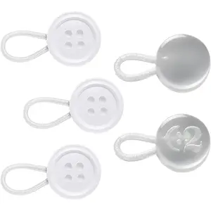 Sustainable Elastic Shirt  Extender - 5 Pack  Extender for Dress Shirt - Non-Metal Button Extender for Dress Shirts - White and Clear - Can be  as Cufflinks - Size 7/16" (11 mm)