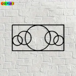 1pc Interlocking Circles Metal Wall Art, Modern Interlocking Circles Statue Mural, Ideal Gift for New Year, Christmas, Abstract Art Enthusiasts, Powder-Coated Metal Wall Decor Wall Sculptures,  Geometric Design Enthusiasts