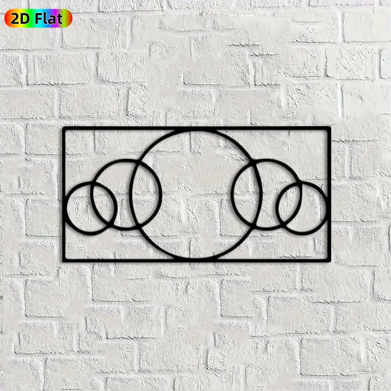1pc Interlocking Circles Metal Wall Art, Modern Interlocking Circles Statue Mural, Ideal Gift for New Year, Christmas, Abstract Art Enthusiasts, Powder-Coated Metal Wall Decor Wall Sculptures,  Geometric Design Enthusiasts