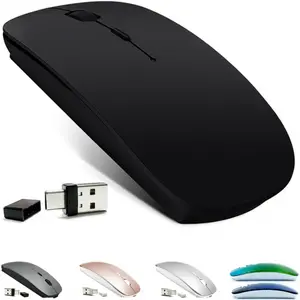 Rechargeable Bluetooth 5.2/3.0/Type-C/USB-2.4G Mouse for MacBook/MacBook air/Pro/iPad, Wireless Mouse for Laptop/Notebook/pc/iPad/Chromebook -USA